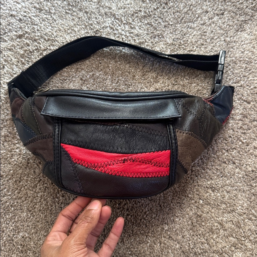 Vintage Patchwork Leather Fanny Pack - image 3
